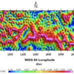 Shaded relief of tilt angle derivative (TDR) map of the studied area