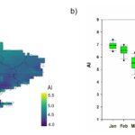 Figure 2 from the article picturing 1960-2023 Ångström index and the monthly averages over Ukraine.
